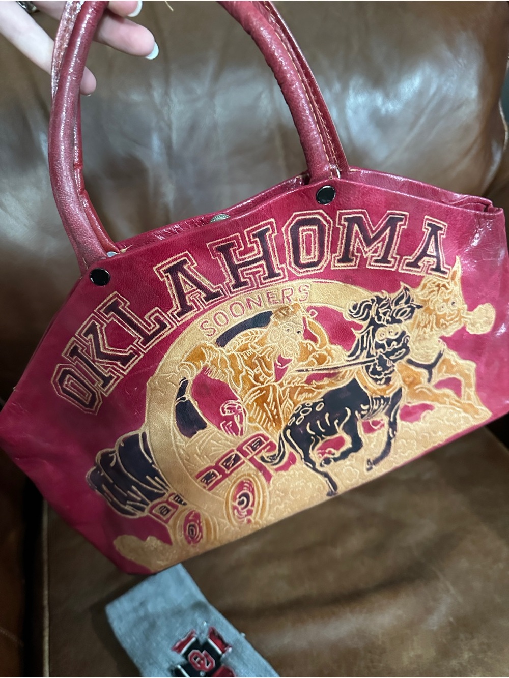 Oklahoma Sooners Leather Bag/Purse - Picture 7 of 7
